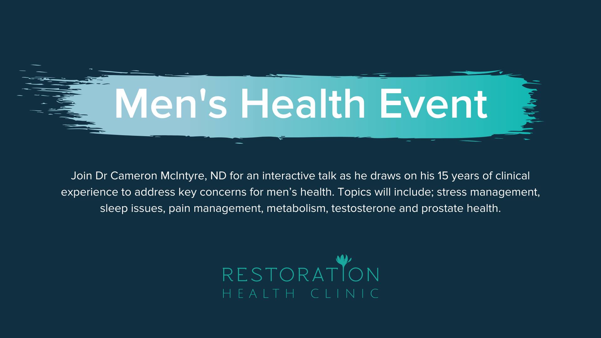 Men's Health Event at Restoration Health Clinic